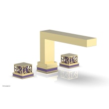 Phylrich 222-41/003X046 - Polished Brass Jolie 3-Hole Deck Tub Filler With Rectangular Spout, Square Cutaway Handles, And Pu