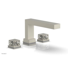 Phylrich 222-41/15BX048 - Burnished Nickel Jolie 3-Hole Deck Tub Filler With Rectangular Spout, Square Cutaway Handles, And