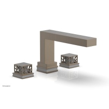 Phylrich 222-41-OEBX048 - Old English Brass Jolie 3-Hole Deck Tub Filler With Rectangular Spout, Square Cutaway Handles, And