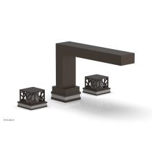 Phylrich 222-41/11BX048 - Antique Bronze Jolie 3-Hole Deck Tub Filler With Rectangular Spout, Square Cutaway Handles, And Gr