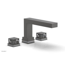 Phylrich 222-41/10BX048 - Oil Rubbed Bronze Jolie 3-Hole Deck Tub Filler With Rectangular Spout, Square Cutaway Handles, And