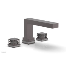 Phylrich 222-41-05WX048 - Weathered Copper Jolie 3-Hole Deck Tub Filler With Rectangular Spout, Square Cutaway Handles, And