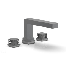 Phylrich 222-41-15GX048 - Gunmetal Gray Jolie 3-Hole Deck Tub Filler With Rectangular Spout, Square Cutaway Handles, And Gre