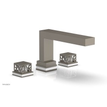 Phylrich 222-41-15AX051 - Pewter Jolie 3-Hole Deck Tub Filler With Rectangular Spout, Square Cutaway Handles, And Gloss Whit