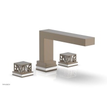 Phylrich 222-41-047X051 - Antique Brass Jolie 3-Hole Deck Tub Filler With Rectangular Spout, Square Cutaway Handles, And Glo