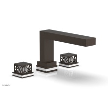 Phylrich 222-41-11BX051 - Antique Bronze Jolie 3-Hole Deck Tub Filler With Rectangular Spout, Square Cutaway Handles, And Gl