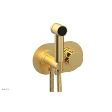Phylrich 222-64-24BX041 - Burnished Gold Jolie Wall Mounted Bidet Set With Oval Trim, Round Cutaway Handle, And Black Accent