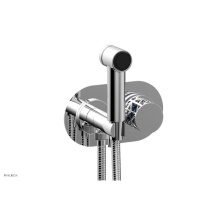 Phylrich 222-64/026X044 - Polished Chrome Jolie Wall Mounted Bidet Set With Oval Trim, Round Cutaway Handle, And Navy Blue A