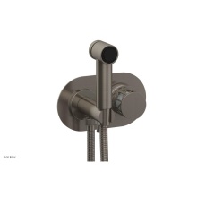 Phylrich 222-64-15AX051 - Pewter Jolie Wall Mounted Bidet Set With Oval Trim, Round Cutaway Handle, And Gloss White Accents