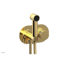 Phylrich 222-64-025X051 - Polished Gold Jolie Wall Mounted Bidet Set With Oval Trim, Round Cutaway Handle, And Gloss White A