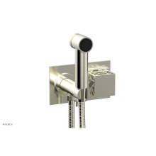 Phylrich 222-65-015X051 - Satin Nickel Jolie Wall Mounted Bidet Set With Rectangular Trim, Square Cutaway Handle, And Gloss