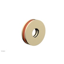 Phylrich 3-639-03UX042 - Polished Brass Uncoated (Living Finish) Jolie Round Shower Arm Flange With Orange Accents