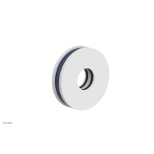 Phylrich 3-639-050X044 - Satin White Jolie Round Shower Arm Flange With Navy Blue Accents