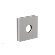 Phylrich 3-722-26DX051 - Satin Chrome Jolie Square Shower Arm Flange With Gloss White Accents