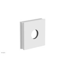 Phylrich 3-722-050X051 - Satin White Jolie Square Shower Arm Flange With Gloss White Accents