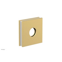 Phylrich 3-722-024X051 - Satin Gold Jolie Square Shower Arm Flange With Gloss White Accents