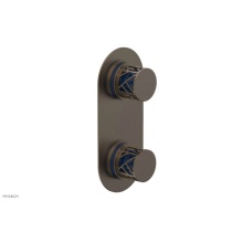 Phylrich 4-589-OEBX044 - Old English Brass Jolie Oval Thermostatic Trim With Diverter Or Volume Control, Round Cutaway Hand