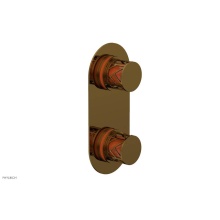 Phylrich 4-589-002X042 - French Brass (Living Finish) Jolie Oval Thermostatic Trim With Diverter Or Volume Control, Round C