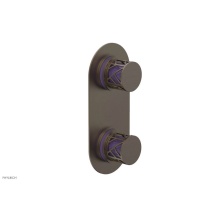 Phylrich 4-589-OEBX046 - Old English Brass Jolie Oval Thermostatic Trim With Diverter Or Volume Control, Round Cutaway Hand