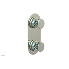 Phylrich 4-589/015X049 - Satin Nickel Jolie Oval Thermostatic Trim With Diverter Or Volume Control, Round Cutaway Handles,