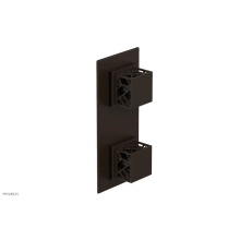 Phylrich 4-588/11BX041 - Antique Bronze Jolie Rectangular Thermostatic Trim With Diverter Or Volume Control, Square Cutaway