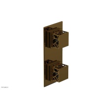 Phylrich 4-588-002X041 - French Brass (Living Finish) Jolie Rectangular Thermostatic Trim With Diverter Or Volume Control,