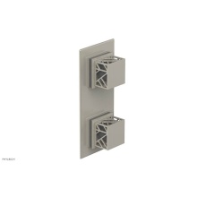Phylrich 4-588/15BX048 - Burnished Nickel Jolie Rectangular Thermostatic Trim With Diverter Or Volume Control, Square Cutaw