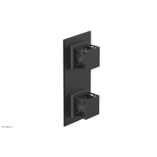 Phylrich 4-588/10BX048 - Oil Rubbed Bronze Jolie Rectangular Thermostatic Trim With Diverter Or Volume Control, Square Cuta
