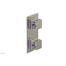 Phylrich 4-588/015X046 - Satin Nickel Jolie Rectangular Thermostatic Trim With Diverter Or Volume Control, Square Cutaway H