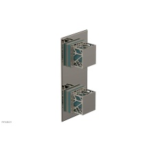 Phylrich 4-588/014X049 - Polished Nickel Jolie Rectangular Thermostatic Trim With Diverter Or Volume Control, Square Cutawa
