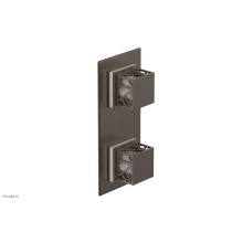Phylrich 4-588-OEBX051 - Old English Brass Jolie Rectangular Thermostatic Trim With Diverter Or Volume Control, Square Cuta