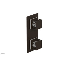 Phylrich 4-588-11BX051 - Antique Bronze Jolie Rectangular Thermostatic Trim With Diverter Or Volume Control, Square Cutaway