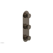 Phylrich 4-590-047X041 - Antique Brass Jolie Oval Thermostatic Trim With Two Volume Controls, Round Cutaway Handles, And Bl