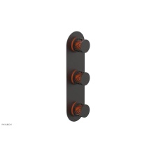 Phylrich 4-590/10BX042 - Oil Rubbed Bronze Jolie Oval Thermostatic Trim With Two Volume Controls, Round Cutaway Handles, An