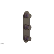 Phylrich 4-590-OEBX046 - Old English Brass Jolie Oval Thermostatic Trim With Two Volume Controls, Round Cutaway Handles, An