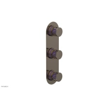 Phylrich 4-590-047X046 - Antique Brass Jolie Oval Thermostatic Trim With Two Volume Controls, Round Cutaway Handles, And Pu