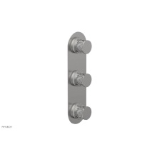 Phylrich 4-590-26DX051 - Satin Chrome Jolie Oval Thermostatic Trim With Two Volume Controls, Round Cutaway Handles, And Glo