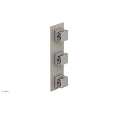 Phylrich 4-591/15BX046 - Burnished Nickel Jolie Oval Thermostatic Trim With Two Volume Controls, Square Cutaway Handles, An