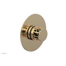 Phylrich 4-592/004X041 - Satin Brass Jolie Round Thermostatic/Pressure Balance Shower Trim With Round Cutaway Handle And Bl