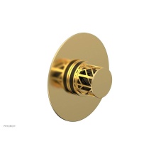 Phylrich 4-592/024X041 - Satin Gold Jolie Round Thermostatic/Pressure Balance Shower Trim With Round Cutaway Handle And Bla