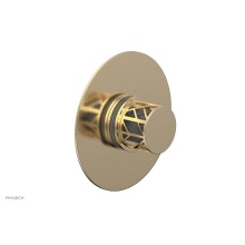 Phylrich 4-592/004X048 - Satin Brass Jolie Round Thermostatic/Pressure Balance Shower Trim With Round Cutaway Handle And Gr