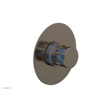 Phylrich 4-592-047X043 - Antique Brass Jolie Round Thermostatic/Pressure Balance Shower Trim With Round Cutaway Handle And