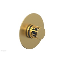 Phylrich 4-592-24BX044 - Burnished Gold Jolie Round Thermostatic/Pressure Balance Shower Trim With Round Cutaway Handle And