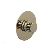 Phylrich 4-592/03UX044 - Polished Brass Uncoated (Living Finish) Jolie Round Thermostatic/Pressure Balance Shower Trim With