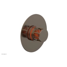 Phylrich 4-592-047X042 - Antique Brass Jolie Round Thermostatic/Pressure Balance Shower Trim With Round Cutaway Handle And