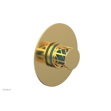Phylrich 4-592/024X049 - Satin Gold Jolie Round Thermostatic/Pressure Balance Shower Trim With Round Cutaway Handle And Tur