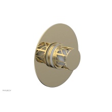 Phylrich 4-592-03UX051 - Polished Brass Uncoated (Living Finish) Jolie Round Thermostatic/Pressure Balance Shower Trim With