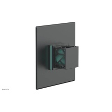 Phylrich 4-593-15GX049 - Gunmetal Gray Jolie Square Thermostatic/Pressure Balance Shower Trim With Square Cutaway Handle An