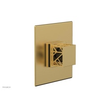 Phylrich 4-593-24BX041 - Burnished Gold Jolie Square Thermostatic/Pressure Balance Shower Trim With Square Cutaway Handle A