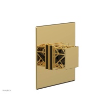 Phylrich 4-593/025X041 - Polished Gold Jolie Square Thermostatic/Pressure Balance Shower Trim With Square Cutaway Handle An